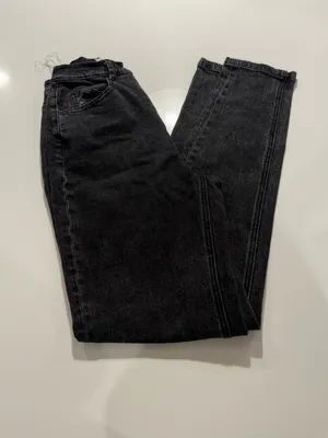 House of CB Bria Distressed High Waist Straight Leg Jeans FadedBlack Slim SizeXS thumbnail 3