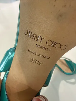 Jimmy Choo Green Patent Leather Strappy Slingback Stiletto Sandals Size 39.5‎ thumbnail 15