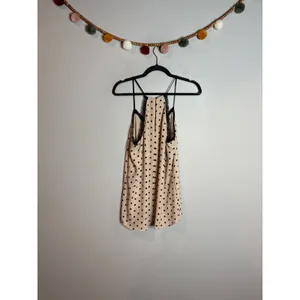 Express beige and black polka dot lacy cami tank thumbnail 2