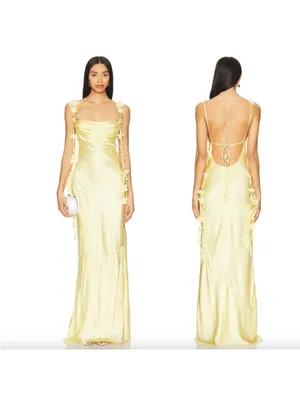 NBD Inaya Gown in Butter Yellow thumbnail 4