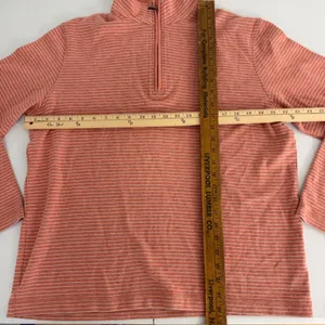 Bugatchi Quarter Zip Pullover Womens Large‎ Striped Coral Orange Casual thumbnail 8