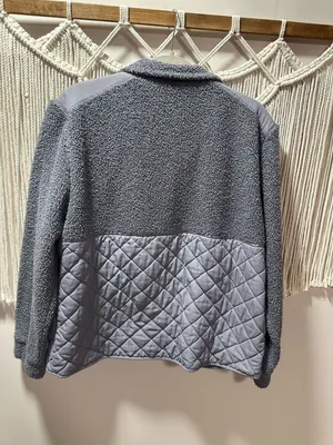 LIV Quilted Teddy Jacket in Gray Size XL thumbnail 2