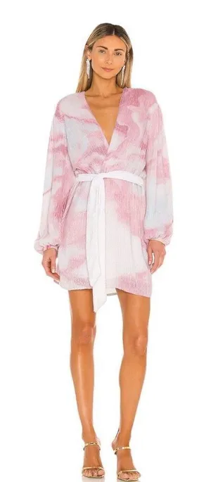 Retrofete‎ Gabrielle Robe Dress in Marble Pink Small thumbnail 1