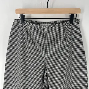 Petite Sophisticate Gingham‎ Stretch Cotton High Rise Embroidered Crop Pant 10 thumbnail 3