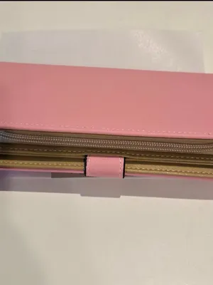 Pink Women's Leaf-Cut Wallet with Gold Accent thumbnail 6