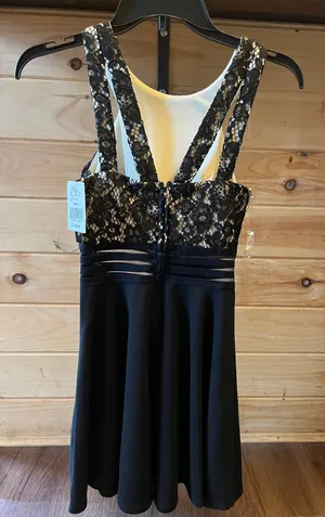 Black And Tan Short Lace Dress Home Coming / Cocktail / Formal thumbnail 2