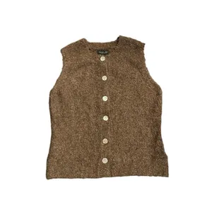 Rachel Zoe Brown Wool Blend Button Up Sweater Vest M Cottagecore Lagenlook NWT thumbnail 2
