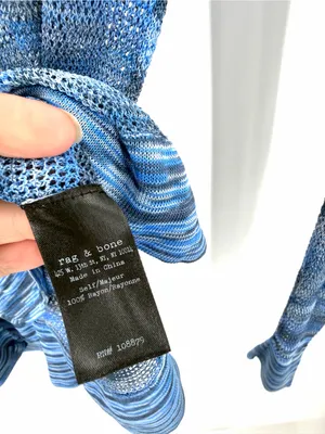 Rag & Bone Blue Y2K Mesh Pullover Crewneck Long Sleeve thumbnail 6