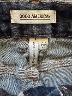 Good American Dark Blue High-Rise Good Legs Crop Skinny Jeans 4/27 Y2K thumbnail 4