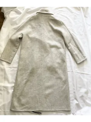 Sezane Jim wool grey long coat SZ38 US 6 OVERSIZE bust 42 thumbnail 3