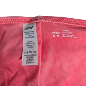 Aerie Embroidered Tie Cheekier Bikini Bottom in Strawberry M‎ NWT thumbnail 6