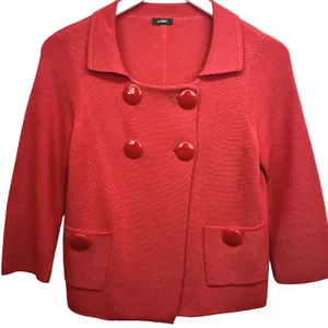 J.Crew Wool Button Front Cardigan Sweater 3/4 Sleeve Collar Short Knit Size 4‎ thumbnail 1