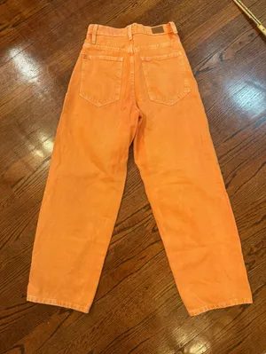 BDG Orange High-Rise Baggy Jeans Sz 25 thumbnail 5