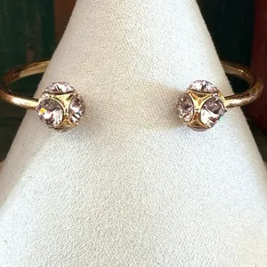 Kate Spade Gold Tone Crystal Open Cuff Bracelet thumbnail 2