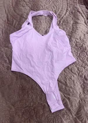 PrettyLittleThing Lavender Halter Bodysuit thumbnail 1