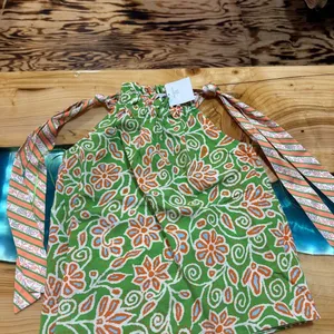 Current Air Los Angeles Perfect Harmony Floral Linen Blend Halter Top‎ Green S thumbnail 2