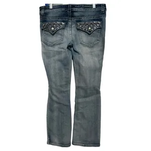 Paisley Sky Women's Distressed Wash Bootcut‎ Jeans Decorative Pockets Size 12 thumbnail 2