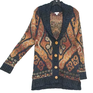 J Jill Cardigan Wool Blend Southwestern Aztec Boho Artisan Cozy Rustic Fall S thumbnail 2