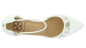 White 9 Wide Gwendoline Lace Heel thumbnail 5