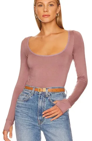 Free People Intimately Sugar Maple Bodysuit Medium Long Sleeve thumbnail 1