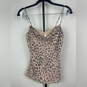 Astr The‎ Label Pink Leopard Print Cowl Drape Neck Camisole Tank Top thumbnail 5