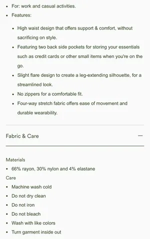 Flex High Waisted Back Side Pocket Slight Flare Work Pants thumbnail 5