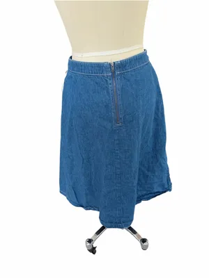 Pilcro Blue Denim Asymmetrical Wrap Skirt with Cream Side Tie size 6 thumbnail 4