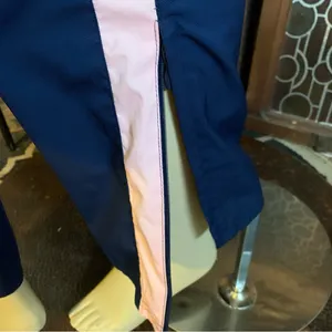 Nike Blue And Pink Partial Zipper Leg Drawstring Waist Track Pants (M) thumbnail 9