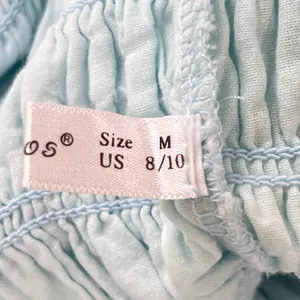 R.Vivimos Swiss Dot Smocked Maxi Dress Size Medium M‎ Light Blue Off Shoulder thumbnail 7