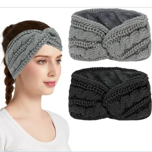 Amazon NWB TWO PACK Cable Knit Twist Headband Ear Warmer Set; Faux Fur Lined thumbnail 1