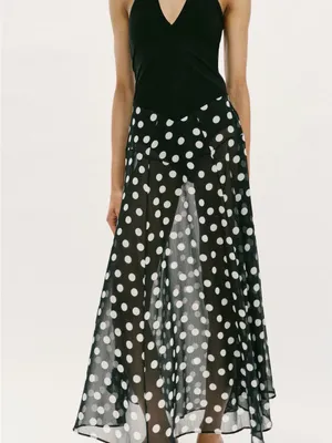ZARA Polka Dot Combination Dress thumbnail 3