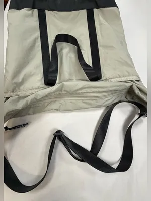 lululemon athletica Light Gray and Black Convertible Nylon Tote thumbnail 9