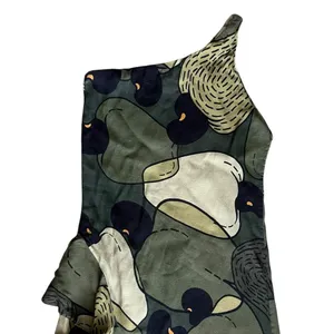 Farm Rio Anthro Women’s Green Military Cashew One Shoulder Midi Scarf Dress XS thumbnail 8