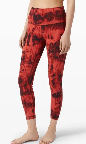 Lululemon Align Pant II 25 Game Day Red Black Multi Leggings Size 6 thumbnail 1