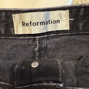 Reformation Black‎ Denim Mini Skirt Sz 28 Pacific Wash Studs Goth Festival EUC thumbnail 4