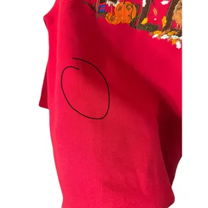 Quacker Factory Red Fall Thanksgiving Embroidered Sweatshirt Womens Medium thumbnail 7
