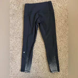 Lululemon Black Leggings with White Accents size 8 thumbnail 2