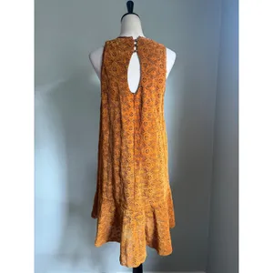 Maeve Anthropologie Lace Ruffle Hem Shift Dress 10 Boho dainty floral retro whim thumbnail 4