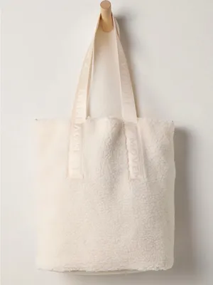 NWT $128 Free People movement slopes Sherpa bucket bag- whipped cream thumbnail 2