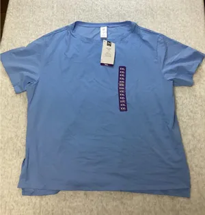 Members Mark Womens Active Tee XXL‎ Blue Short Sleeve Moisture Wicking Relaxed thumbnail 1