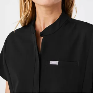 Figs Montex Zipper Scrub Top Black Size Women’s Small thumbnail 2
