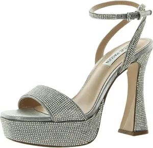 Steve Madden Womens Lashed Rhinestone Open Toe Slingback platform heels thumbnail 1