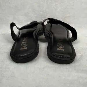 Korks Khell Black‎ Thong Slide Sandals Women Size 7M KR0001209 Flat Minimalist thumbnail 6