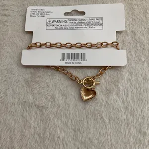 Gold plated heart toggle bracelet thumbnail 3
