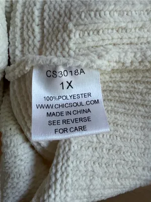 Chic Soul Cream Horizontal Ribbed Knit Oversized Slouchy Sweater Plus Size 1X thumbnail 6