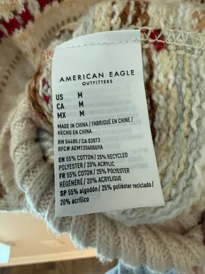 American Eagle Fair Isle Cropped Sweater Women’s M thumbnail 6