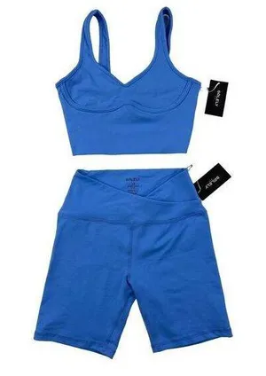 Solely Fit - Energy Contour Tank & Strong Cut Biker Shorts in Blue thumbnail 1