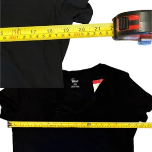 Felina Plain Black V Neck Cotton Short Sleeve Shirt Size Medium thumbnail 3