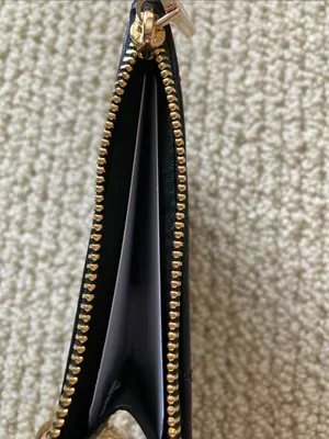 NEW Kate Spade Black Smooth Quilted Leather Card Holder Keychain Gold Hardware thumbnail 6