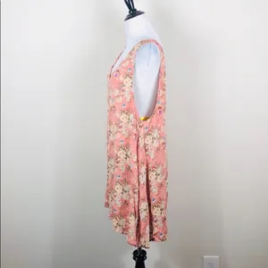 Somedays Lovin Pink Floral Sleeveless Swing Dress Size Medium thumbnail 3